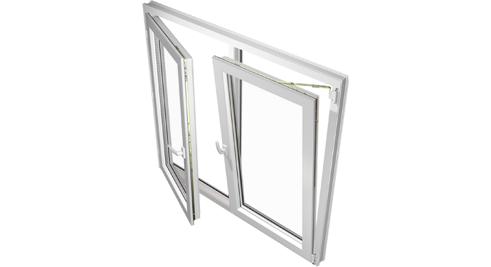 Окна ПВХ с двумя открывающимися створками