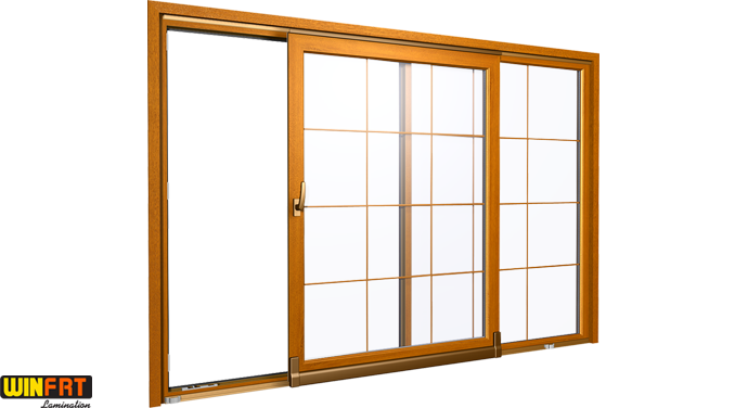 النوافذ البلاستيكية المغلفة أو المطلية باللامينات (الشكل الخشبي)